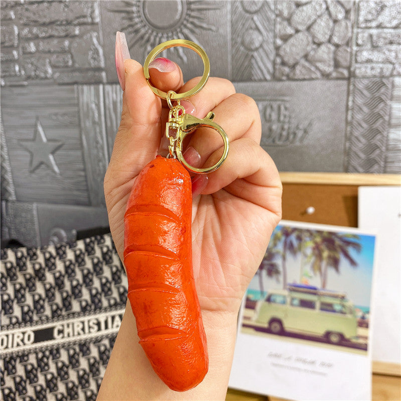 Wholesale BBQ Chicken Wings Beer Night Snack Keychains